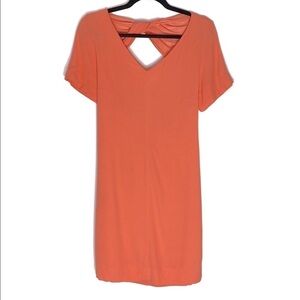 Sandro orange open back sheath dress small